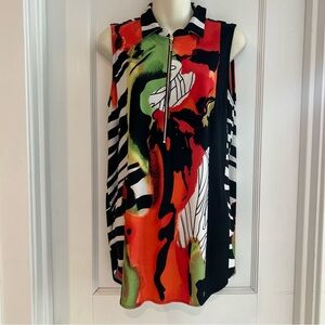 Frank Lyman Womens US Size 8 Sleeveless Zip Front Top